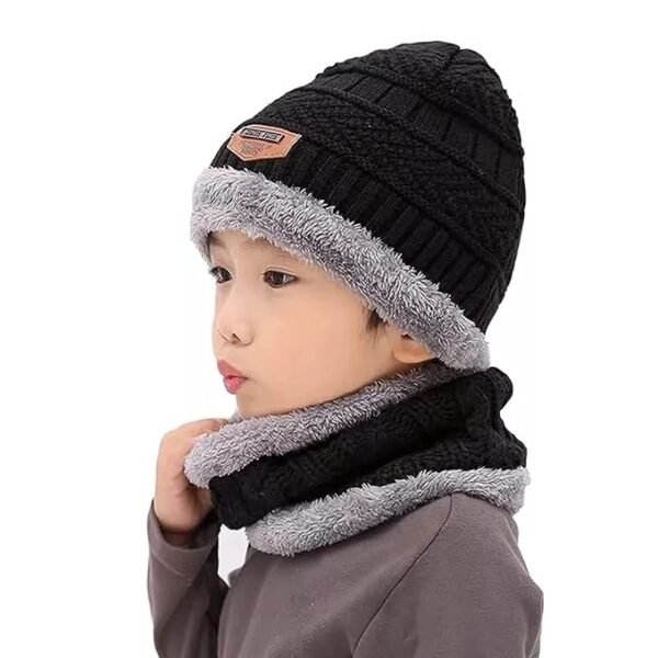 Soft  Woolen Beanie Cap Plus Muffler Scarf Set for Men Women Girl Boy - Warm, Snow Proof