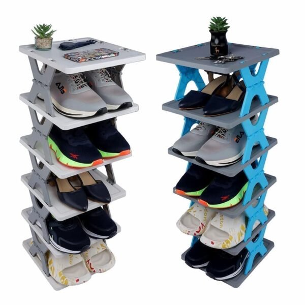 Shoe Rack, Shoes Stand, Plastic Adjustable Shoe Rack, Folding, Easy Assembly and Stable in Structure